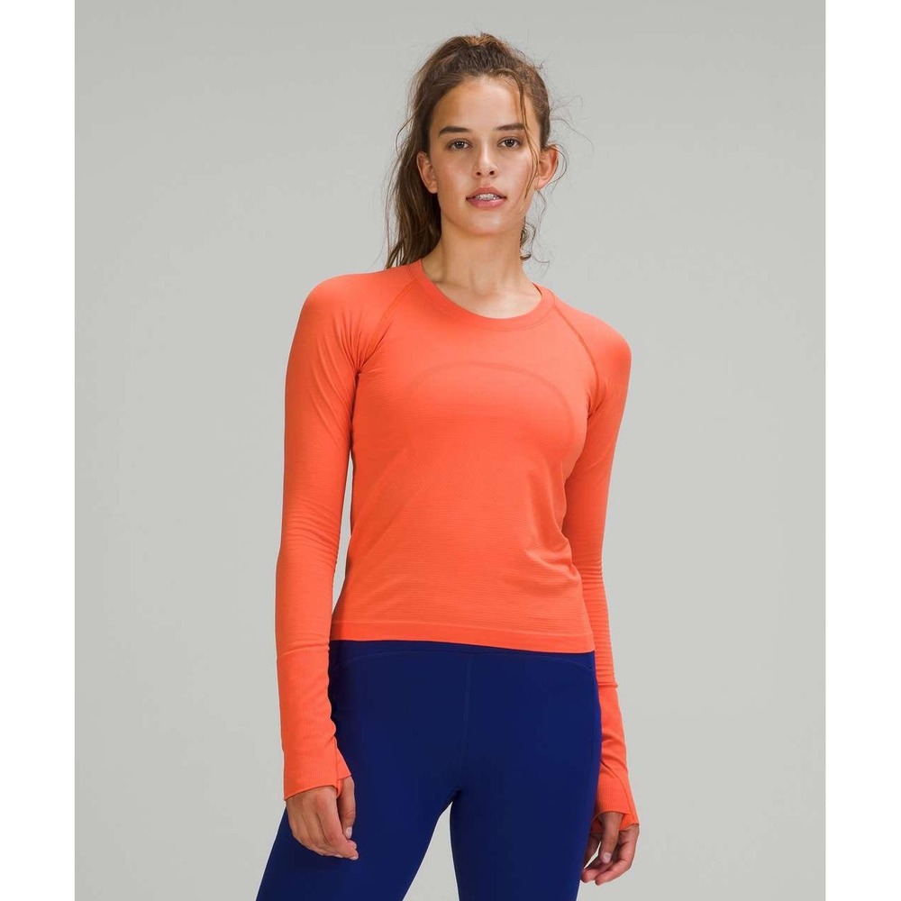 Lululemon Swiftly Tech Long Sleeve 2.0 Shirt Orange Size 10
